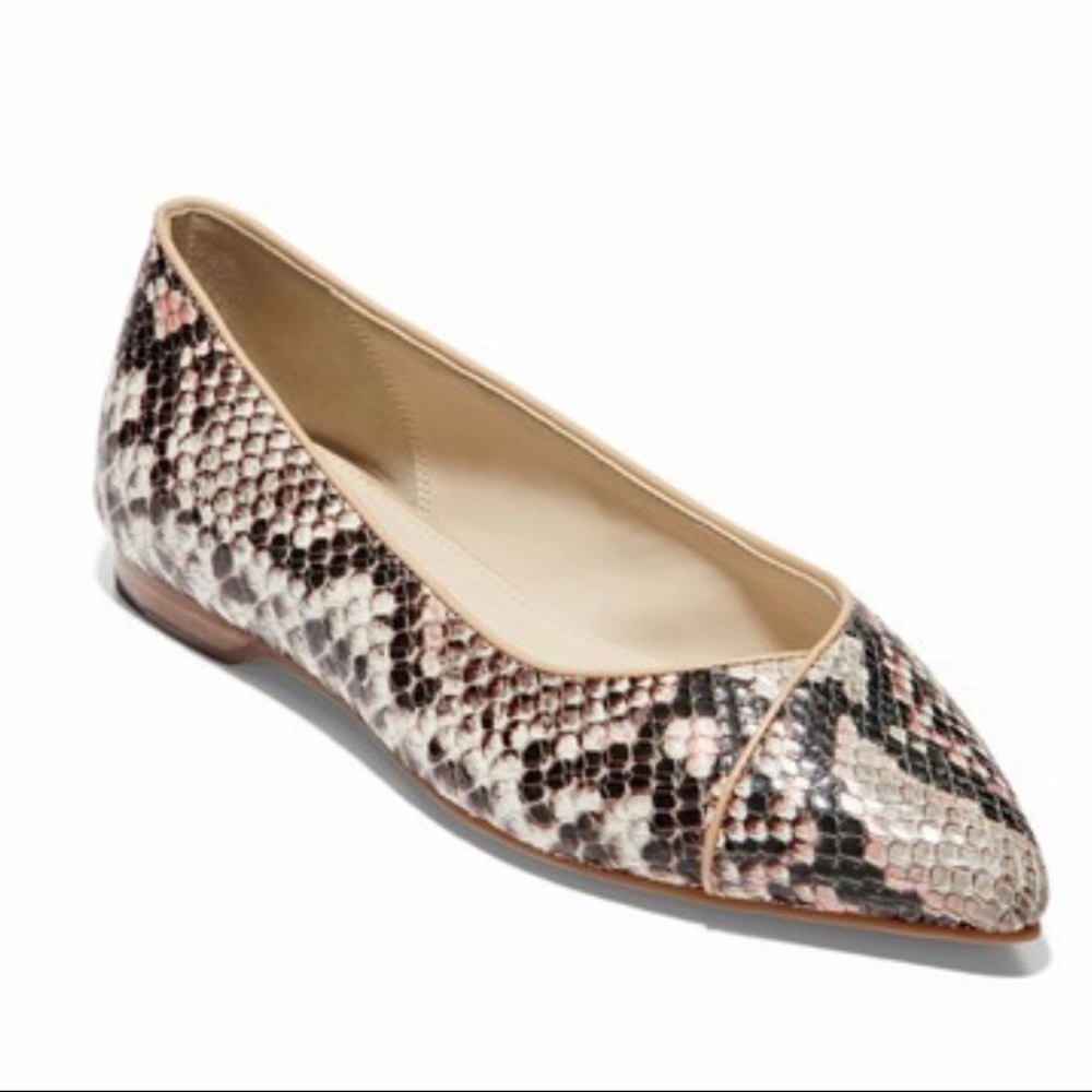 Cole Haan Bradley Snake Print Skimmer Flat Size 9